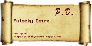 Pulszky Detre névjegykártya